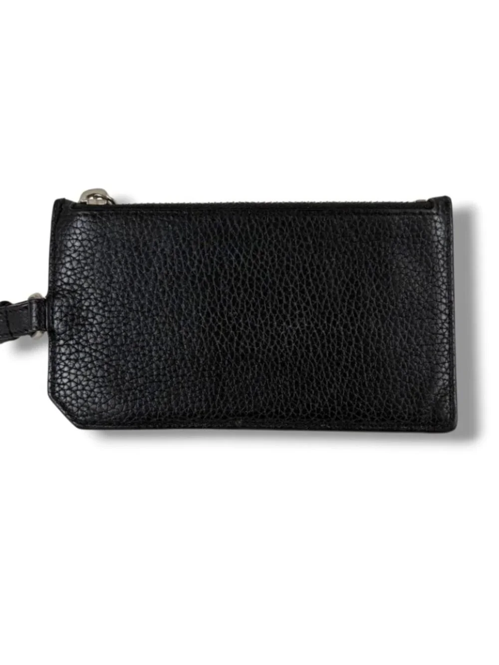 Saint Laurent Paris Zip Card Case with Neck Strap Fragment Black